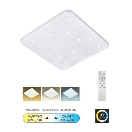 Plafonnier à intensité variable FLORA LED/36W/230V 2700-6500K 43x43 cm + télécommande