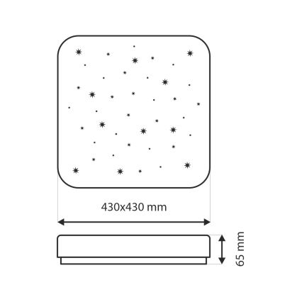 Plafonnier à intensité variable FLORA LED/36W/230V 2700-6500K 43x43 cm + télécommande