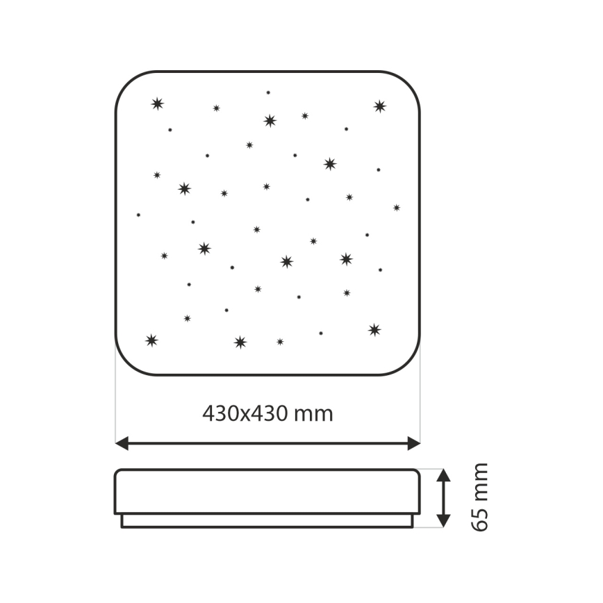 Plafonnier à intensité variable FLORA LED/36W/230V 2700-6500K 43x43 cm + télécommande