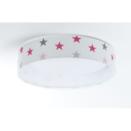 Plafonnier enfant à intensité variable SMART GALAXY KIDS LED/24W/230V 3000-6500K étoiles blanc/rose/gris + télécommande