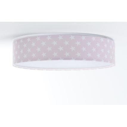 Plafonnier enfant à intensité variable SMART GALAXY KIDS LED/24W/230V 3000-6500K étoiles rose/blanc + télécommande