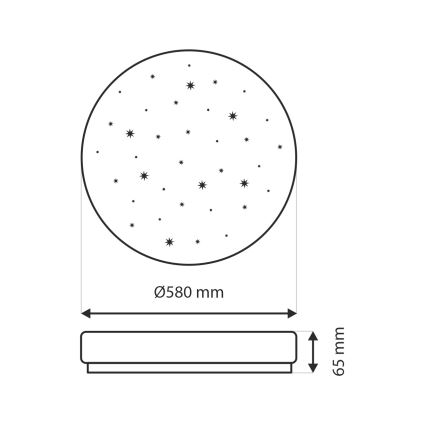 Plafonnier à intensité variable IPOLY LED/60W/230V 2700-6500K d. 58 cm + télécommande