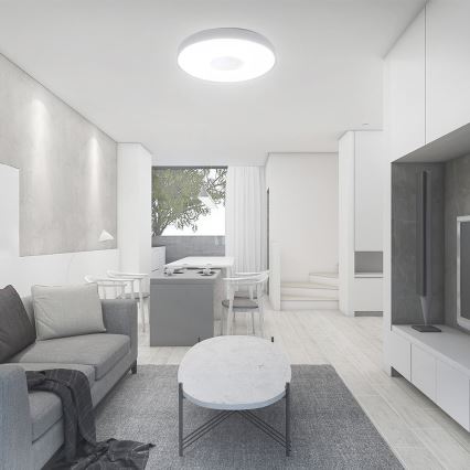 Plafonnier à intensité variable LED/40W/230V 3000-6500K 39 cm blanc + télécommande