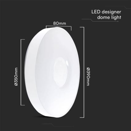 Plafonnier à intensité variable LED/40W/230V 3000-6500K 39 cm blanc + télécommande