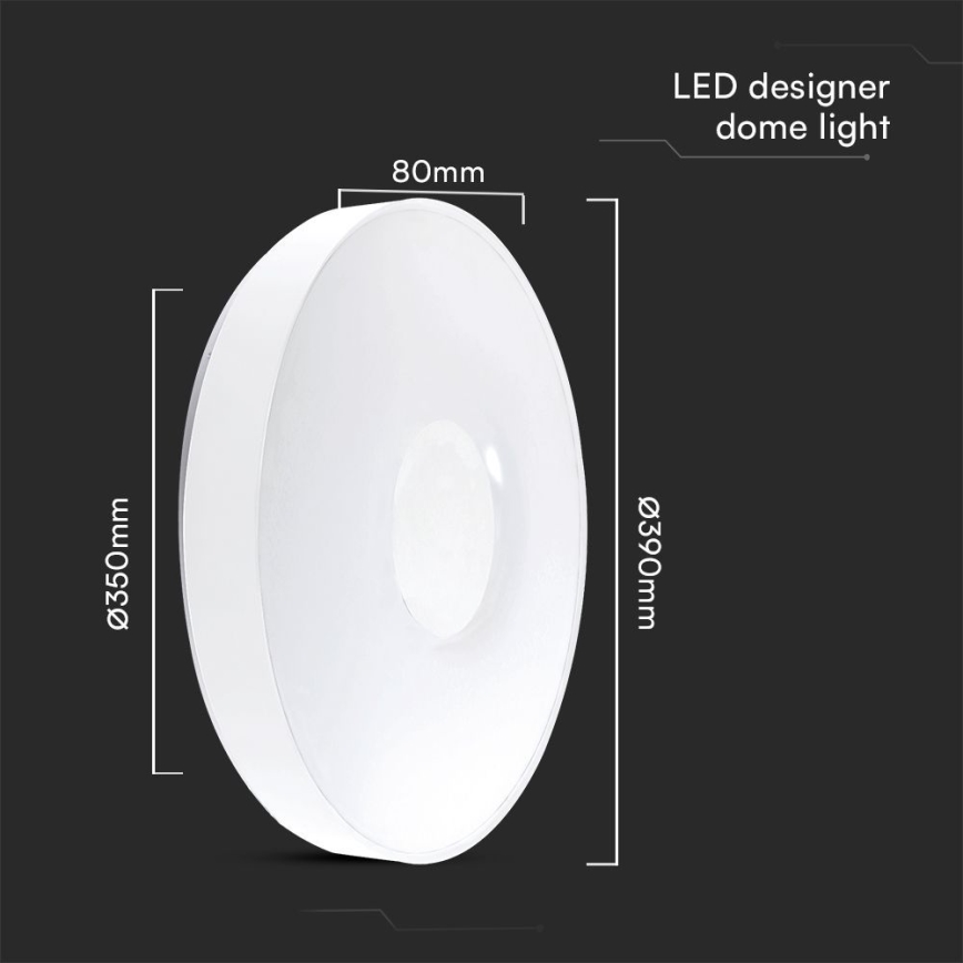 Plafonnier à intensité variable LED/40W/230V 3000-6500K 39 cm blanc + télécommande