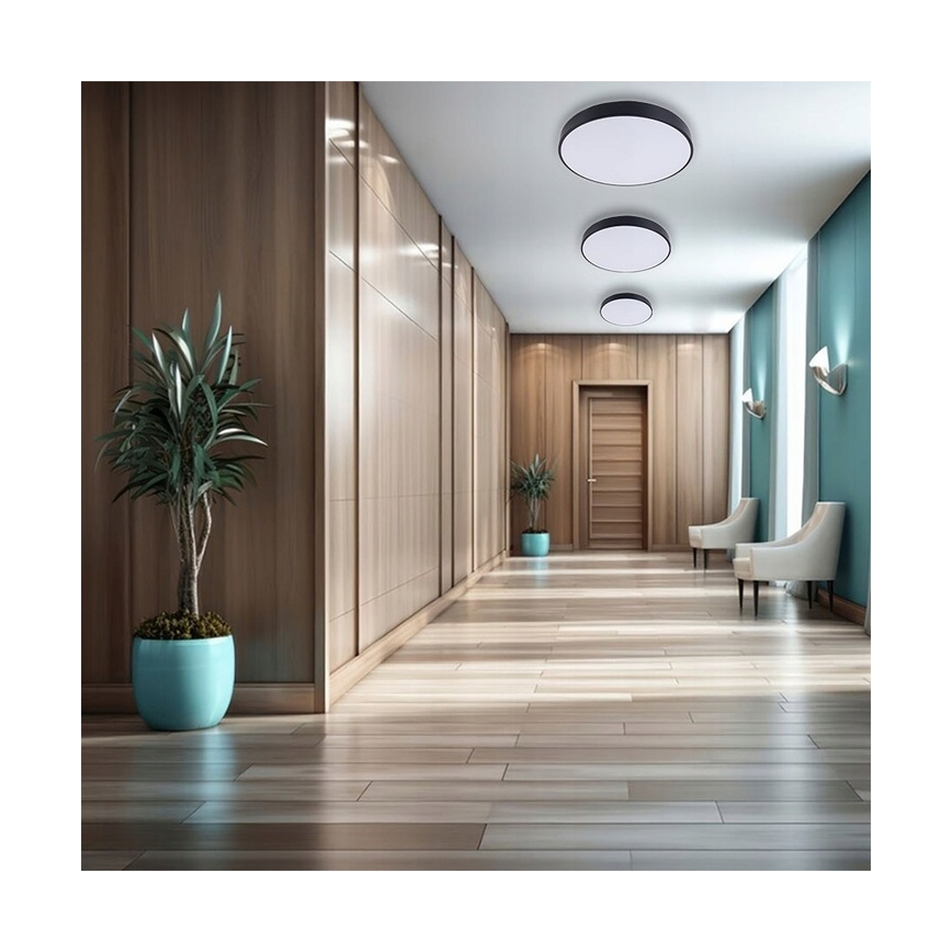 Plafonnier à intensité variable LED/40W/230V 3000-6500K d. 40 cm noir + Télécommande