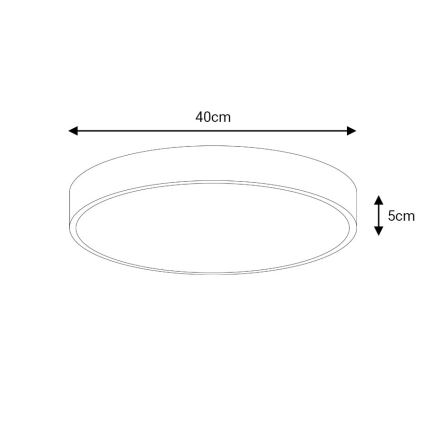 Plafonnier à intensité variable LED/40W/230V 3000-6500K d. 40 cm noir + Télécommande