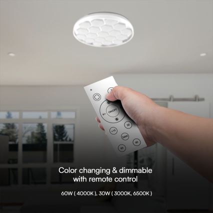 Plafonnier à intensité variable LED/60W/230V 3000/4000/6500K + télécommande