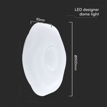 Plafonnier à intensité variable LED/60W/230V 3000-6500K 50 cm blanc + télécommande