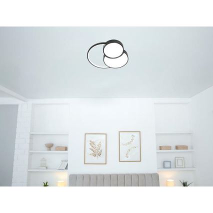 Plafonnier à intensité variable LED/60W/230V 3000-6500K noir + Télécommande