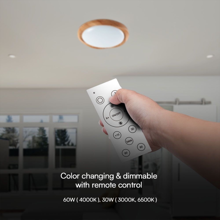 Plafonnier à intensité variable LED/60W/230V 3000-6500K d. 49 cm + Télécommande