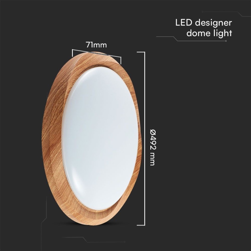 Plafonnier à intensité variable LED/60W/230V 3000-6500K d. 49 cm + Télécommande