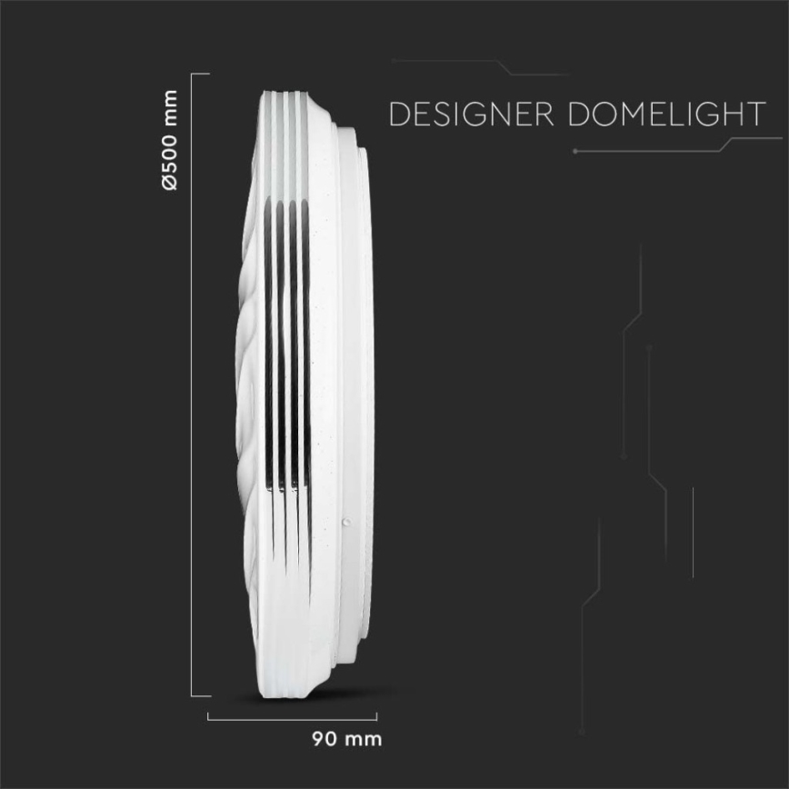 Plafonnier à intensité variable LED/60W/230V 3000K/4000K/6500K d. 50 cm + Télécommande