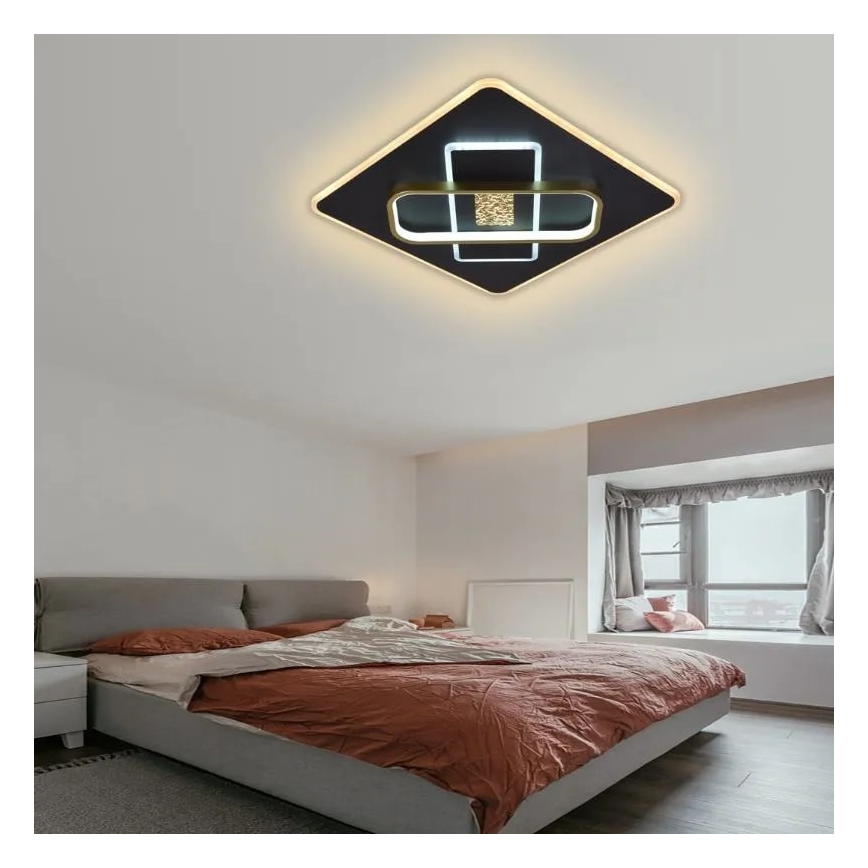 Plafonnier à intensité variable LED/90W/230V 3000-6500K noir + télécommande