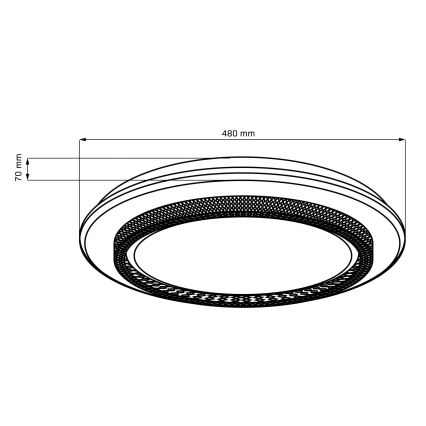 Plafonnier à intensité variable salle de bain ADELA LED/72W/230V d. 48 cm 3000-6000K IP44 + télécommande