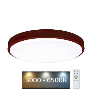 Plafonnier à intensité variable LENA LED/24W/230V 3000-6500K chêne + télécommande