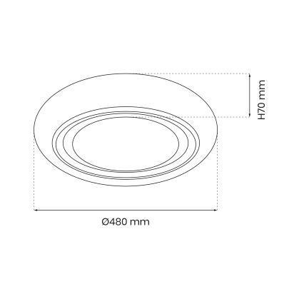 Plafonnier à intensité variable MEGAN LED/48W/230V 3000-6000K + Télécommande