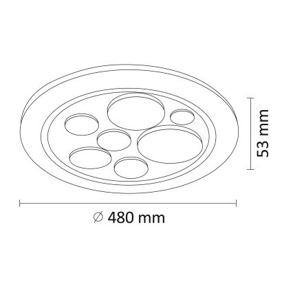 Plafonnier à intensité variable PLANET LED/72W/230V d. 48 cm 3000-6500K + télécommande
