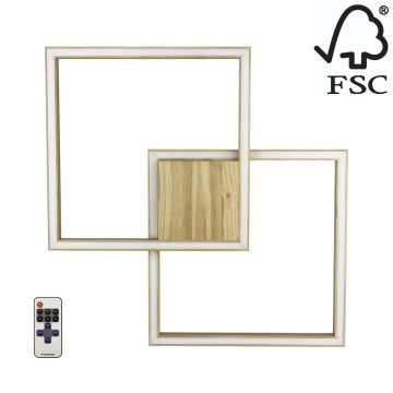 Plafonnier à intensité variable RAMME LED/48W/230V + télécommande chêne mat - certifié FSC