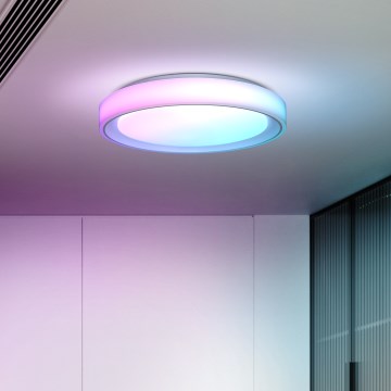 Plafonnier à intensité variable RGB FLOCO LED/30W/230V 3000-6500K + RGB/6W d. 40cm + Télécommande