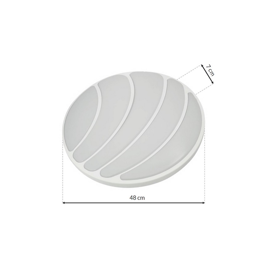 Plafonnier à intensité variable SHELL WHITE LED/40W/230V + télécommande
