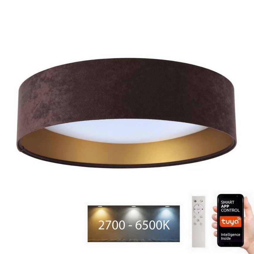 Plafonnier à intensité variable SMART GALAXY LED/24W/230V d. 45 cm 2700-6500K Wi-Fi Tuya marron/doré + Télécommande