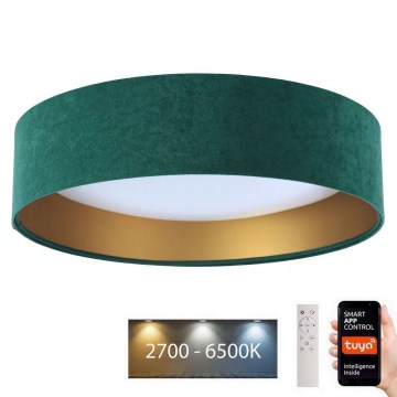Plafonnier à intensité variable SMART GALAXY LED/36W/230V d. 55 cm 2700-6500 K Wi-Fi Tuya vert/doré + Télécommande