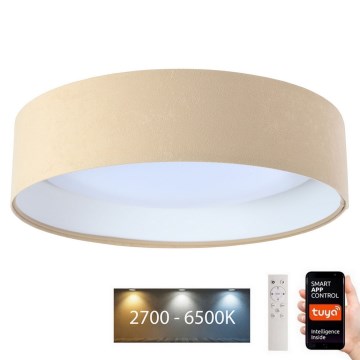 Plafonnier à intensité variable SMART GALAXY LED/36W/230V d. 55 cm 2700-6500K Wi-Fi Tuya beige/blanc + télécommande