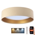 Plafonnier à intensité variable SMART GALAXY LED/36W/230V d. 55 cm 2700-6500K Wi-Fi Tuya beige/doré + Télécommande