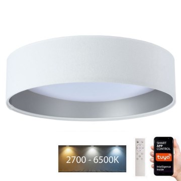 Plafonnier à intensité variable SMART GALAXY LED/36W/230V d. 55 cm  2700-6500K Wi-Fi Tuya blanc/argenté + Télécommande