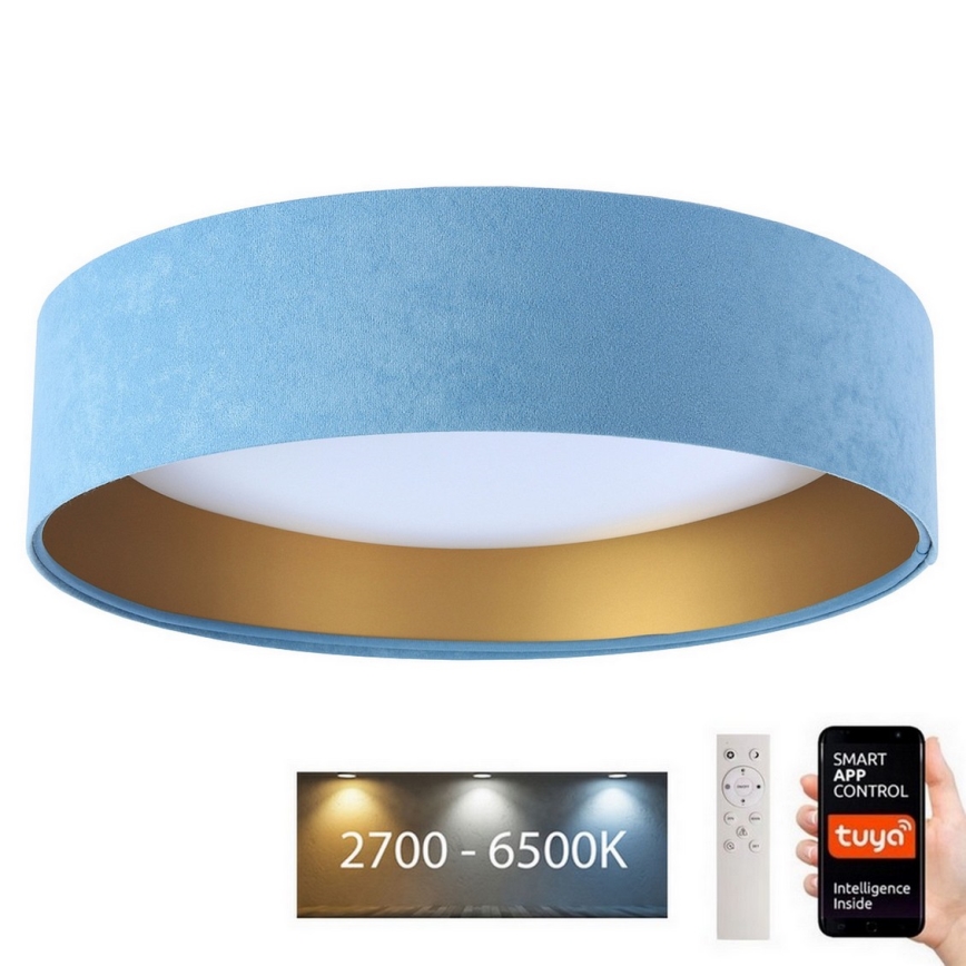 Plafonnier à intensité variable SMART GALAXY LED/36W/230V d. 55 cm 2700-6500K Wi-Fi Tuya bleu/doré + Télécommande