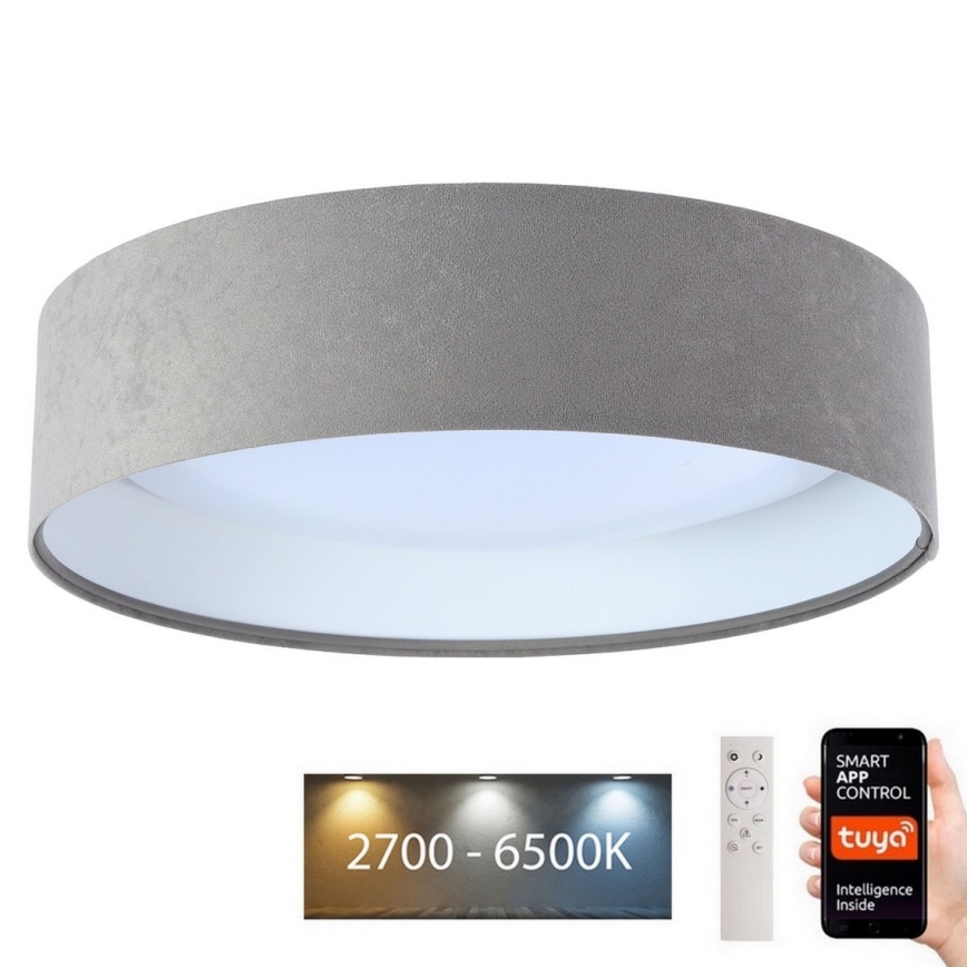 Plafonnier à intensité variable SMART GALAXY LED/36W/230V d. 55 cm 2700-6500K Wi-Fi Tuya gris/blanc + Télécommande