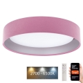 Plafonnier à intensité variable SMART GALAXY LED/36W/230V d. 55 cm 2700-6500K Wi-Fi Tuya rose/argenté + Télécommande