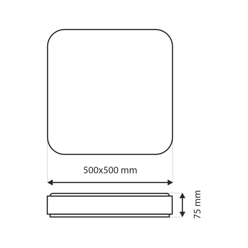 Plafonnier à intensité variable UNA LED/60W/230V 2700-6500K 50x50 cm + télécommande