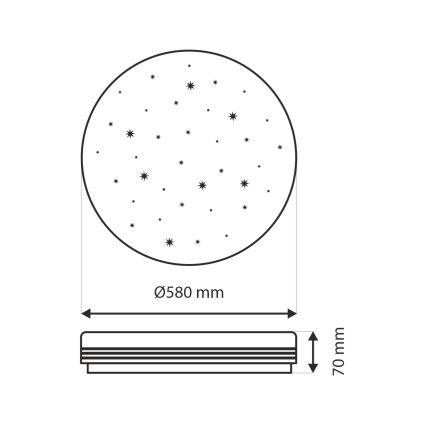 Plafonnier à intensité variable VENTA LED/60W/230V 2700-6500K d. 58 cm + télécommande