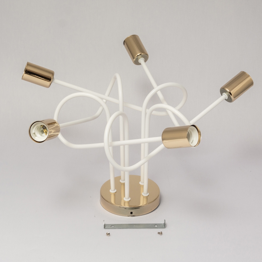 Plafonnier à montage apparent OXFORD 5x E27/15W/230V, doré/blanc