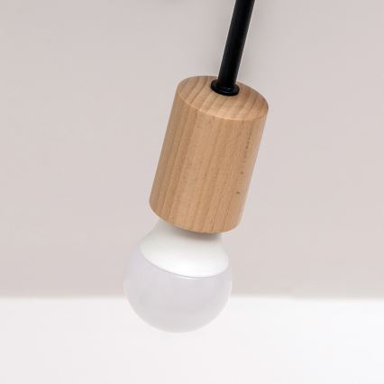 Plafonnier à montage apparent OXFORD 5xE27/15W/230V, pin/noir