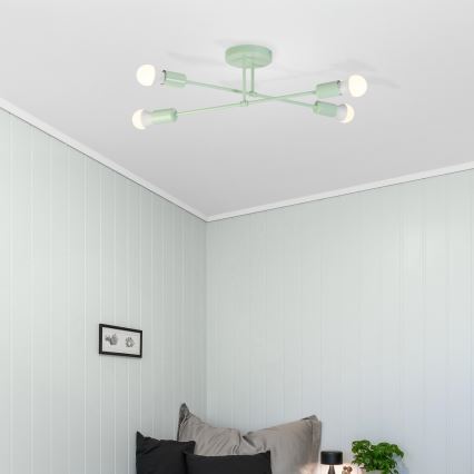 Plafonnier à montage en surface CAMBRIDGE 4x E27, 15 W / 230 V, vert