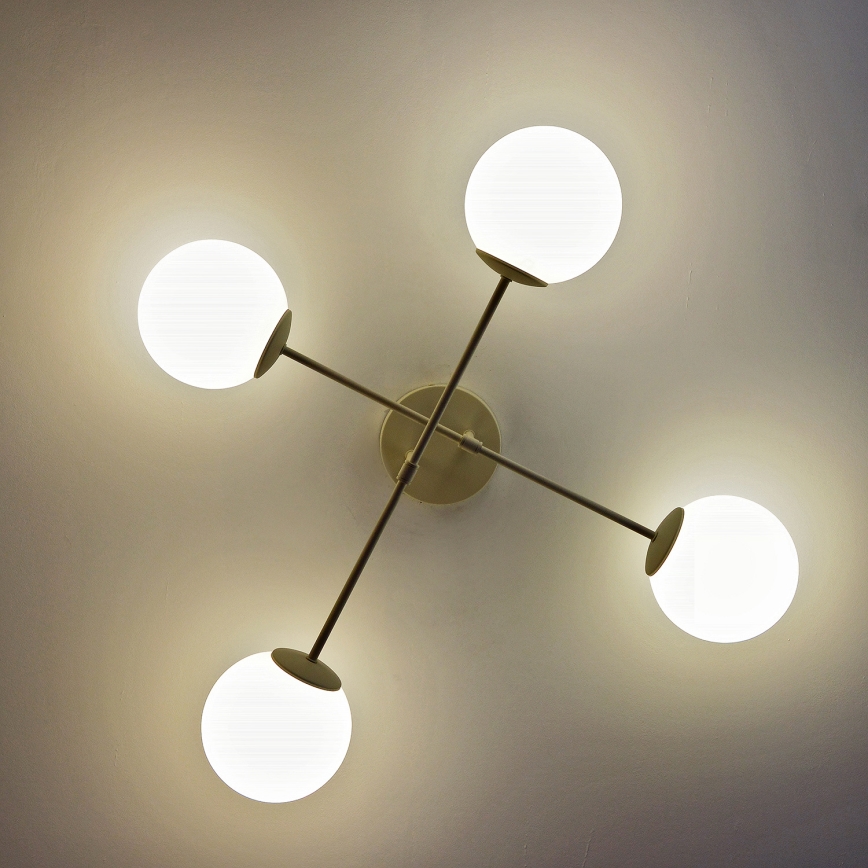 Plafonnier à montage en surface MOON 4xE27/15W/230V, crème