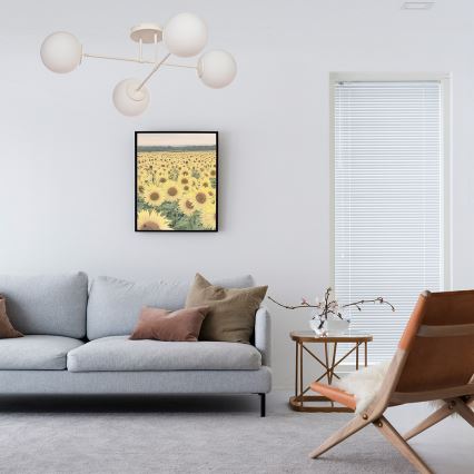 Plafonnier à montage en surface MOON 4xE27/15W/230V, crème