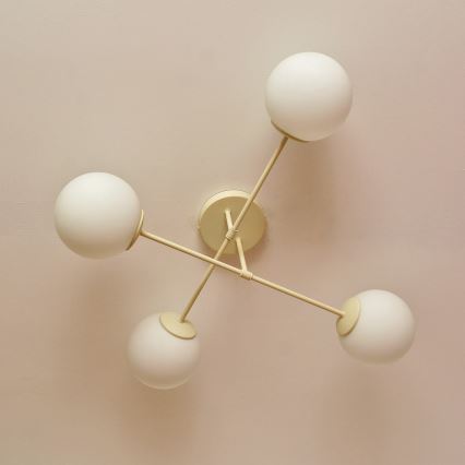 Plafonnier à montage en surface MOON 4xE27/15W/230V, crème