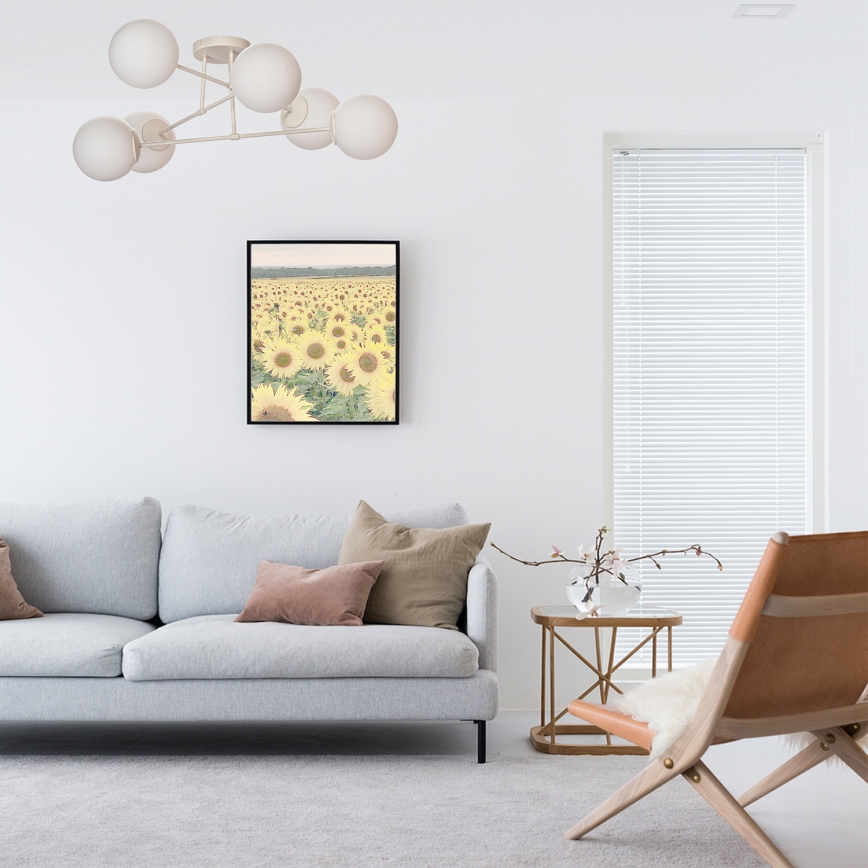 Plafonnier à montage en surface MOON 6xE27/15W/230V, crème