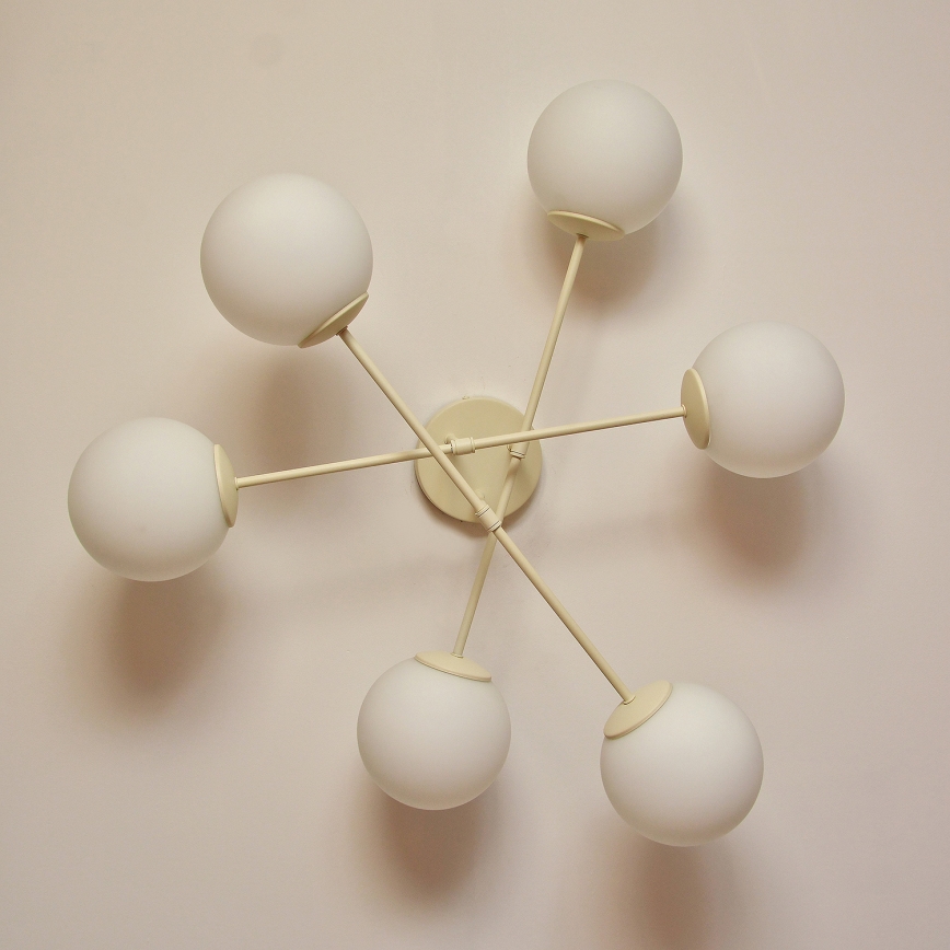 Plafonnier à montage en surface MOON 6xE27/15W/230V, crème