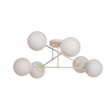 Plafonnier à montage en surface MOON 6xE27/15W/230V, crème