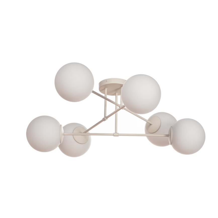 Plafonnier à montage en surface MOON 6xE27/15W/230V, crème