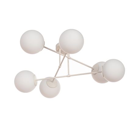 Plafonnier à montage en surface MOON 6xE27/15W/230V, crème