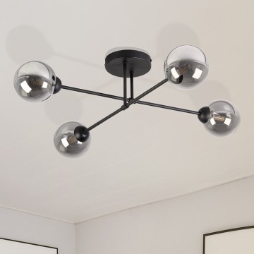 Plafonnier à montage en surface OBSIDIAN 4xG9/10W/230V noir/gris fumé