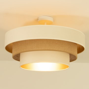 Plafonnier à montage en surface WENTA 1xE27/60W/230V Ø 50 cm beige/jute