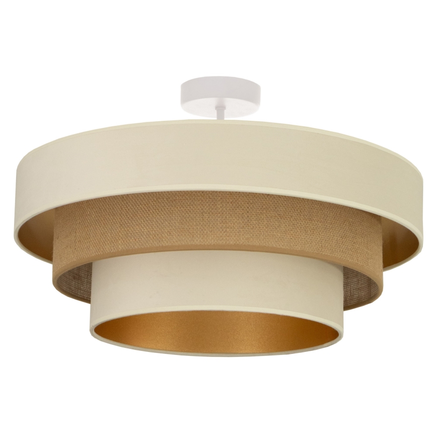 Plafonnier à montage en surface WENTA 1xE27/60W/230V Ø 50 cm beige/jute