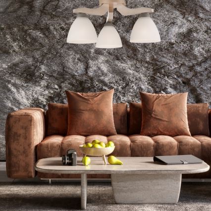 Plafonnier ADRIANO 3xE27/60W/230V en hêtre